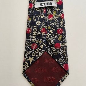 Moschino Silk Tie Comic Strip Pattern